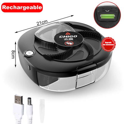 Flycatcher Rechargeable/Usb Electric Fly Trap CHIGO Safety Insect Flytrap Indoor/Outdoor Pest Catching Tool for Kitchen Garden