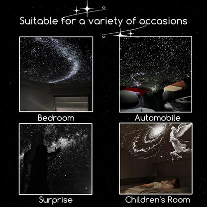 Starry Sky Projector Lamp – USB Rechargeable Night Light, Dual-Mode, 360° Adjustable Projection, Soft Eye Protection, Ambient Sleep Light for Kids & Adults, Home Bedroom Decor