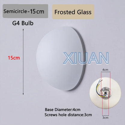 New Concealed Base Glass Wall Lamps French Bauhaus Milky White round Ball Wall Light for Bedside Living Room Bathroom Mirror Dec