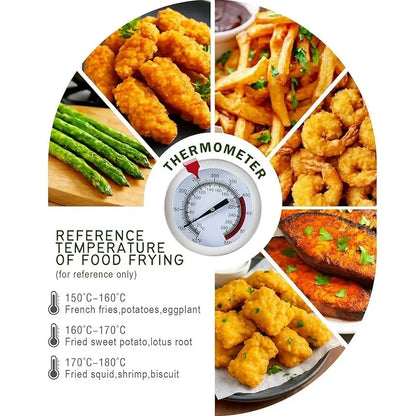 304 Stainless Steel Deep Fryer Pot with Oil Drip Tray and Glass Lid - Perfect for Frying French Fries and Chicken at Home
