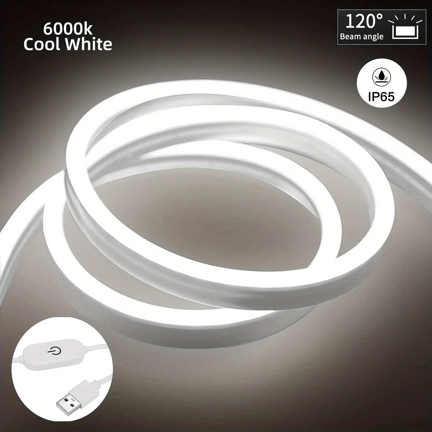 LED Strip Neon Light USB DC 5V Dimmable Touch Sensor Switch Flexible Silicone Neon Sign Tape Waterproof for Outdoor Room Decor