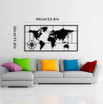 Large Geometric Acrylic  World Map Wall Art - Unique Black acrylic Decor for Living Room, Bedroom, Office, Dining Area & Kitchen - Modern Home Accent Piece