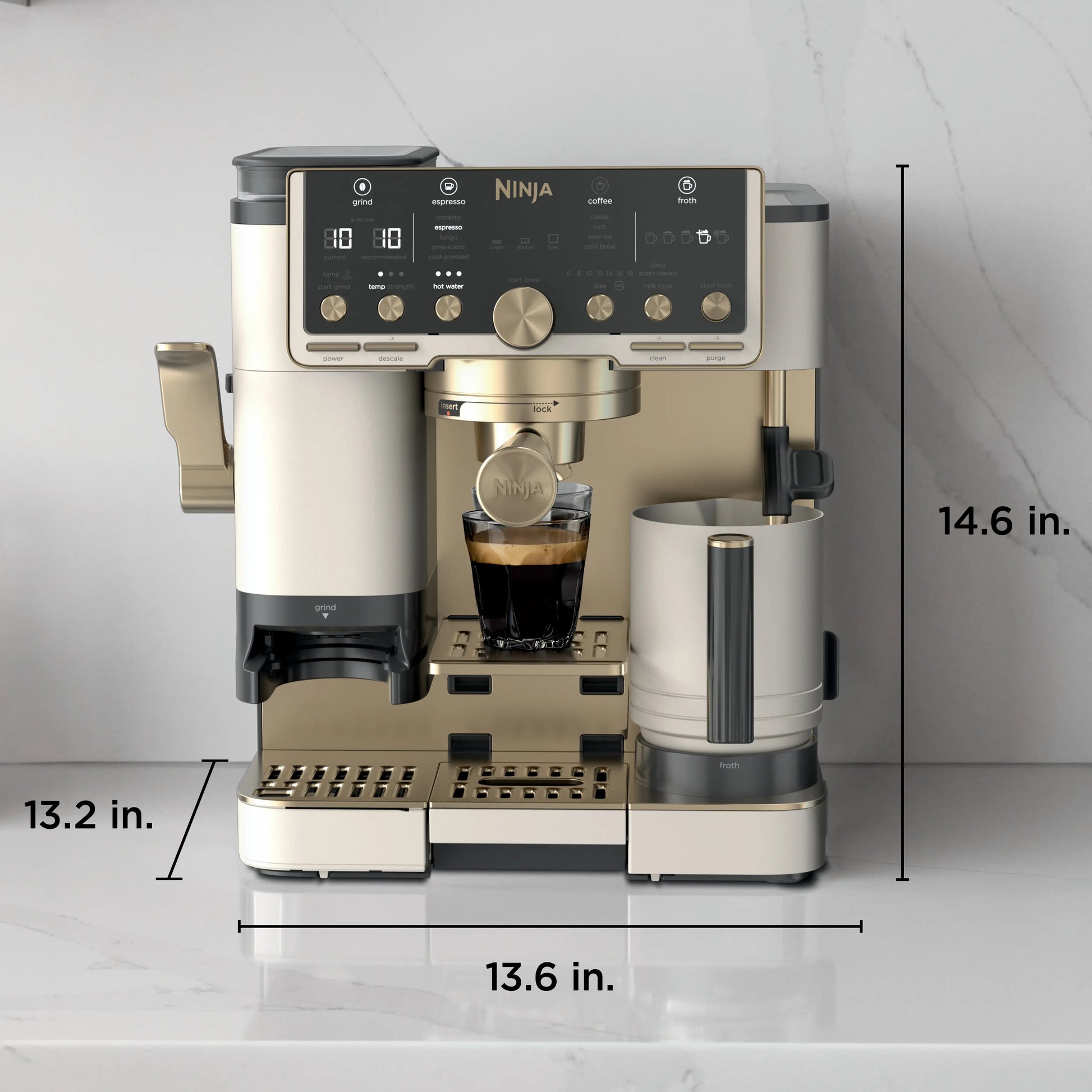 Ninja Luxe Café Pro Limited Edition Espresso Machine in Stone and Gold - Model ES701