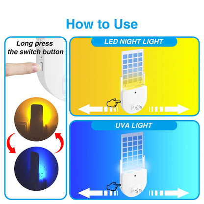 Adhesive Board Mosquito Killer Lamp, Indoor Non-Toxic Adhesive Trap, Multifunctional Flying Insect Trap with Small Night Light