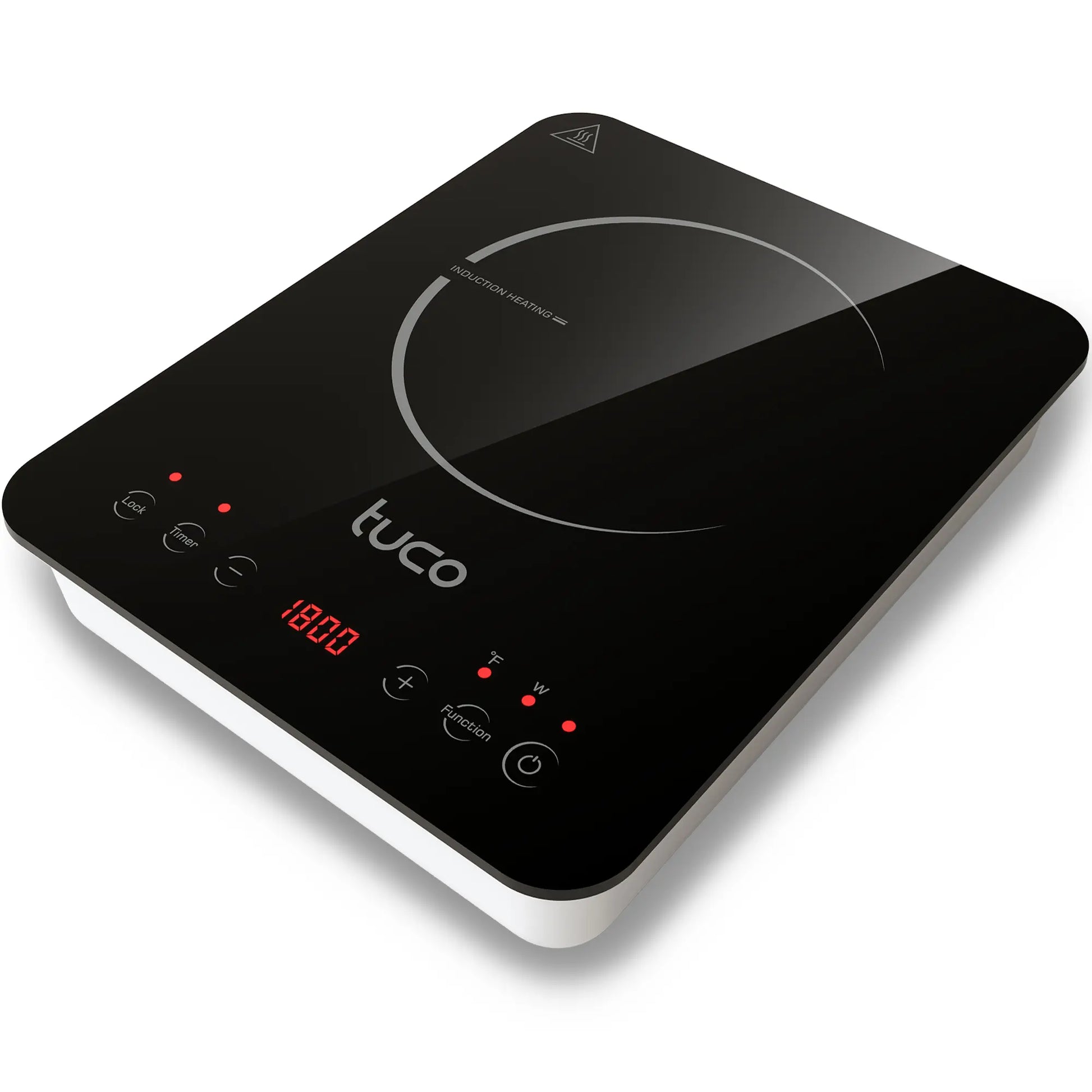TUCO Induction Cooktop Burner - Portable Electric Stove with Shatter-Proof Ceramic Glass, LCD Touch Sensor, ETL Certified, 20 Cooking Modes, 1800 Watts