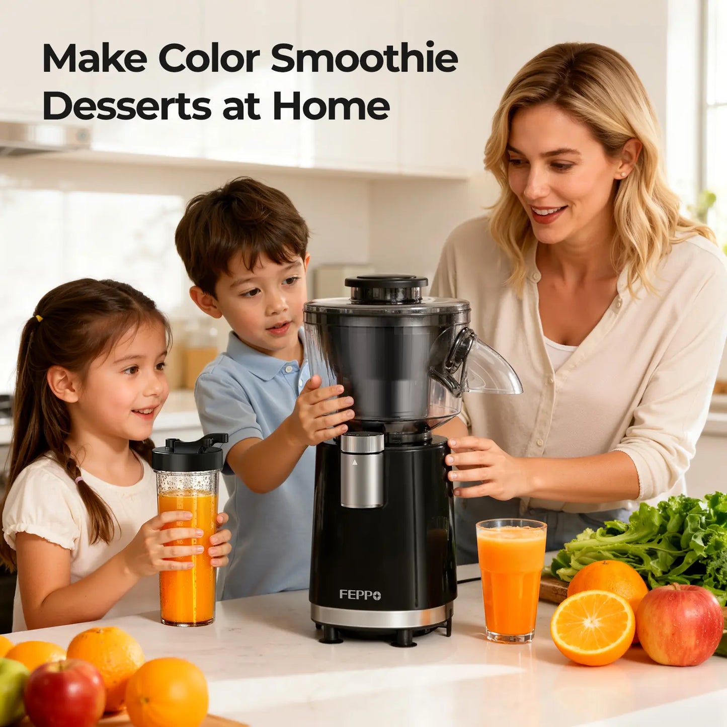 FEPPO 2-in-1 Snow Cone Machine and Smoothie Blender, 700W High-Power Shaved Ice and Slush Machine, Stainless Steel Blade, Healthy Frozen Drink Maker with Smoothie Recipes for Home and Summer Parties