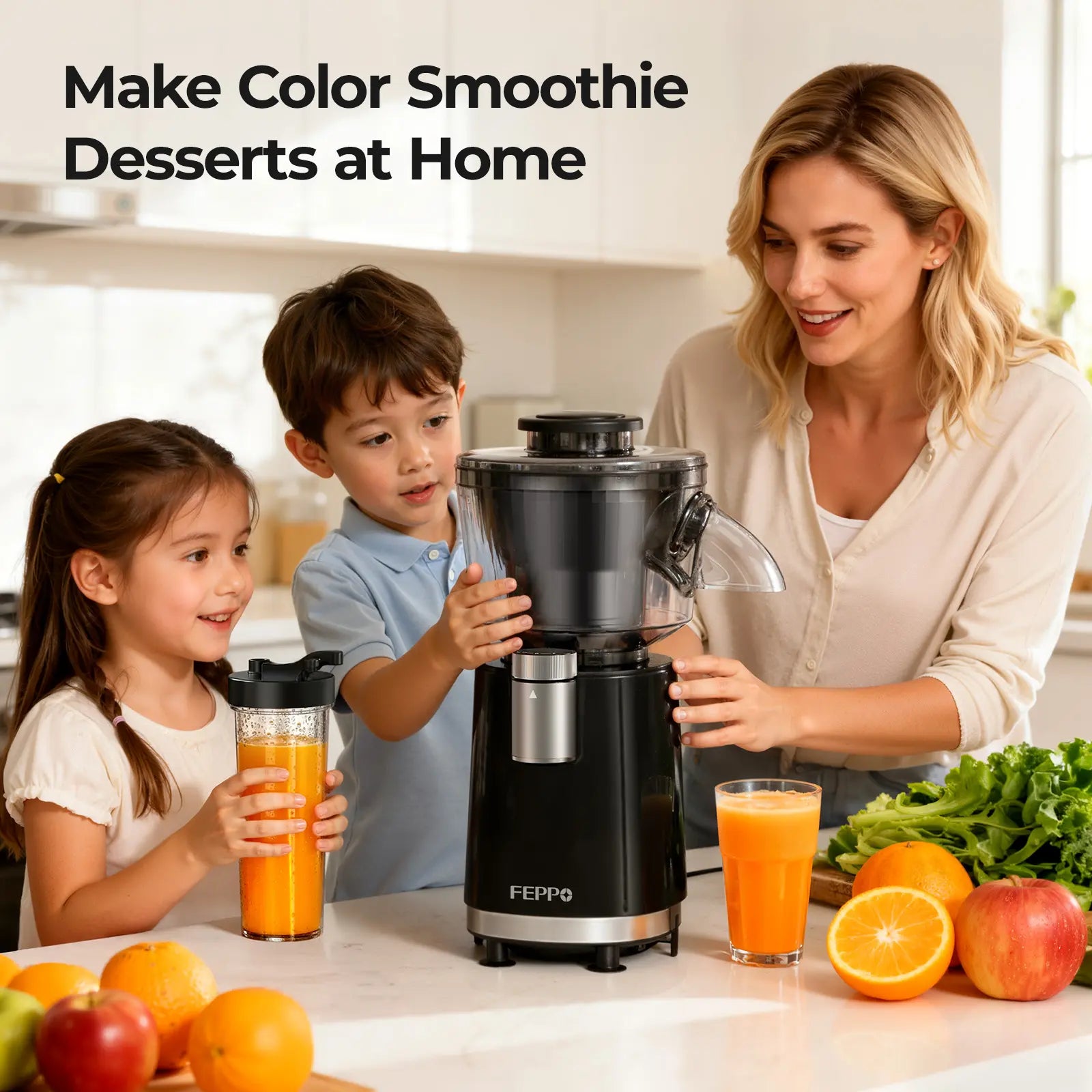 FEPPO 2-in-1 Snow Cone Machine and Smoothie Blender, 700W High-Power Shaved Ice and Slush Machine, Stainless Steel Blade, Healthy Frozen Drink Maker with Smoothie Recipes for Home and Summer Parties
