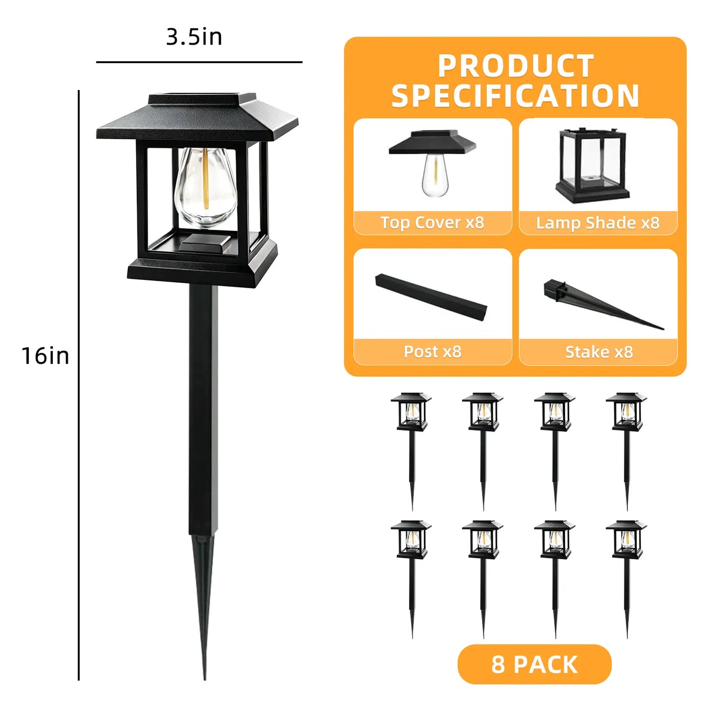 Elegant Solar Pathway Lights – Modern Luxury Design, Easy Installation, Auto On/Off, IP65 Waterproof, Perfect for Garden, Yard, Driveway & Backyard, Decorative Outdoor Solar Floor Lamps