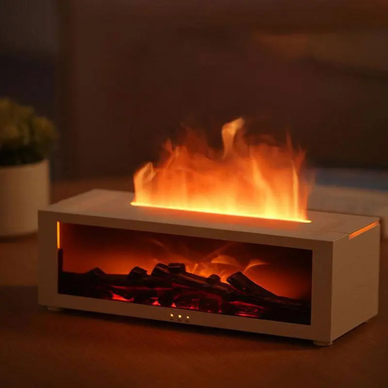 Simulation Fireplace Humidifier, 1 Count USB Powered Flame Diffuser Humidifier with Timer, Waterless Auto-Off Humidifier for Home Room Office, Home Desktop Humidifier, USB Humidifier Machine, Diffusers Humidifiers