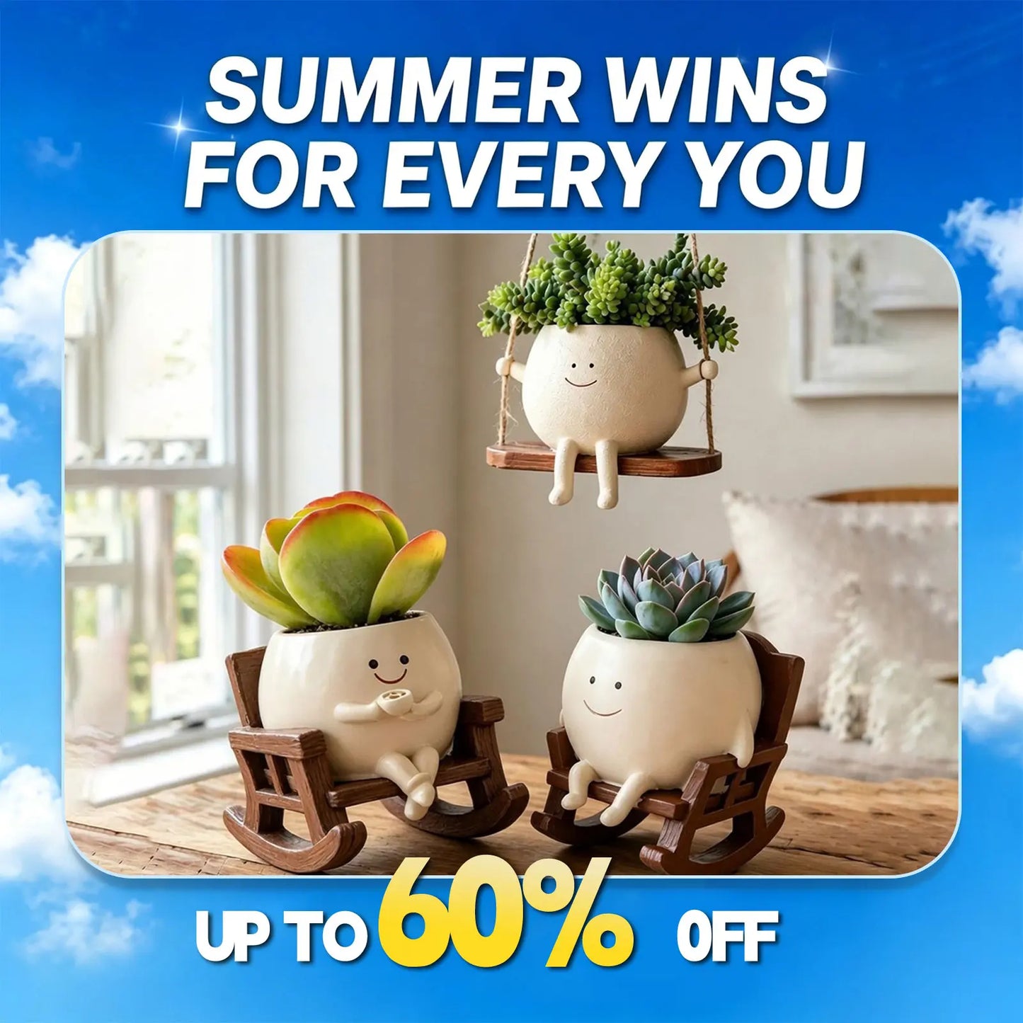 【Summer Wins】Cartoon Chair Design Resin Vases (1Pc/2Pcs/3Pcs) with Drain Hole, Whimsical Gifts, Funky Home Decor, Room Decor, Home Accessory, Desk Accessory for Office Desk #Summervibes