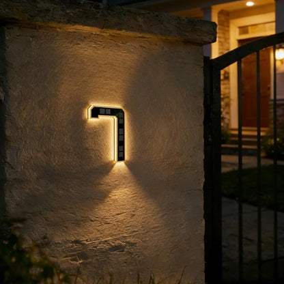 ISUNMEA 9 Inch Solar Lighted House Numbers for Outside, Light up Waterproof LED Address Numbers Signs for Houses, Large Personalized Illuminated Exterior Modern House Numbers Light