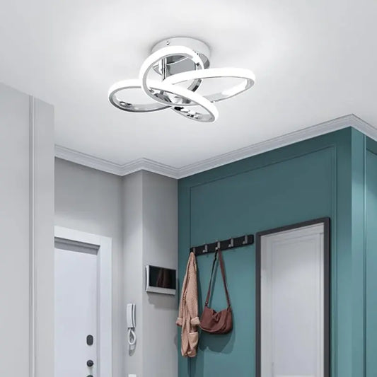 Modern LED Ceiling Light, 35Cm Spiral Embedded Fixture, Adjustable 3000K-6000K, Ideal for Bedroom, Living Room, Hallway