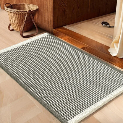IM HOME Waffle Bath Mat Rugs 1/2/3 Piece, Boho Woven Modern Carpet, Absorbent Non Slip Bathroom Rugs, Soft Washable Bath Rugs with Tassels for Bathroom, Bedroom, Kitchen, Shower, Tub