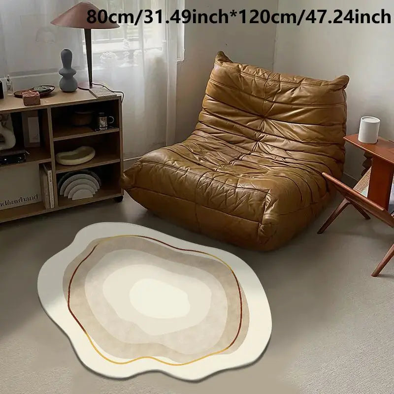 Irregular Shaped Living Room Rug, 1 Count Non-Slip Soft Floor Mat, Decorative Carpet for Home Living Room Bedroom, Room Decor, Home Decor, Unique Rugs, Modern Indoor Rug