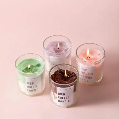 High-End Jarred Coffee Matcha Scented Candle, Home Fragrance, Natural Plant Extracts, Smokeless Soy Wax. Perfect for Birthday Parties, Valentine'S Day, Ramadan, Easter, Christmas, New Year, and as a Thoughtful Gift. Aroma