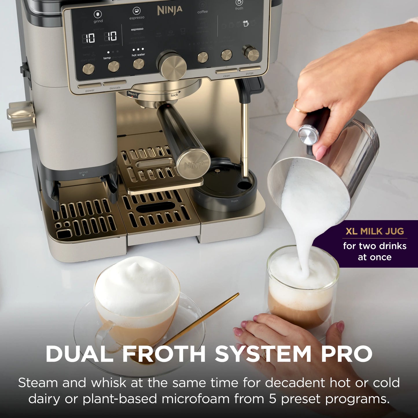 Ninja Luxe Café Pro Limited Edition Espresso Machine in Stone and Gold - Model ES701