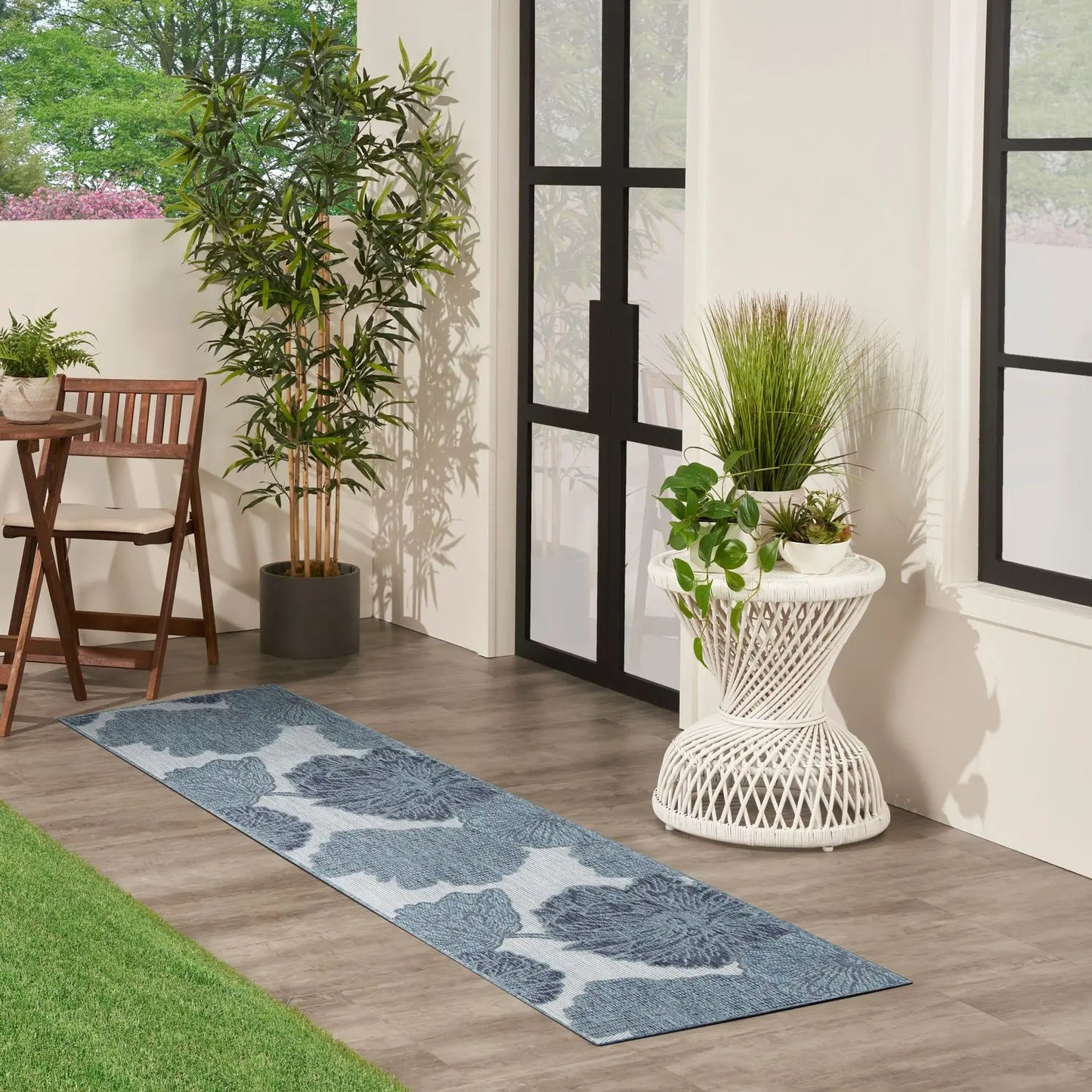 Nourison Garden Oasis Floral Flatweave Indoor Outdoor Rug