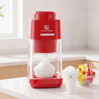 TMWINGS Electric Ice Shaver and Crusher - Portable Snow Cone and Slushy Maker with Stainless Steel Blades, One-Touch Operation, Easy to Clean for Summer Beverages and Entertaining