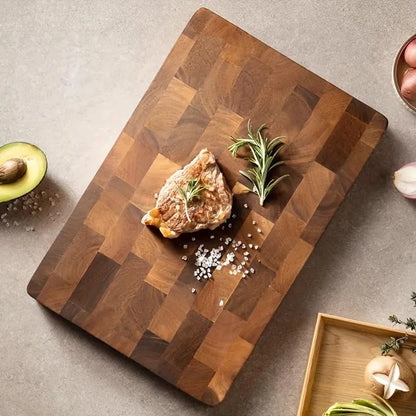 Premium Wooden Cutting Board for Food Preparation and Serving - Versatile Butcher Block for Meat, Cheese, Fruits, and Vegetables