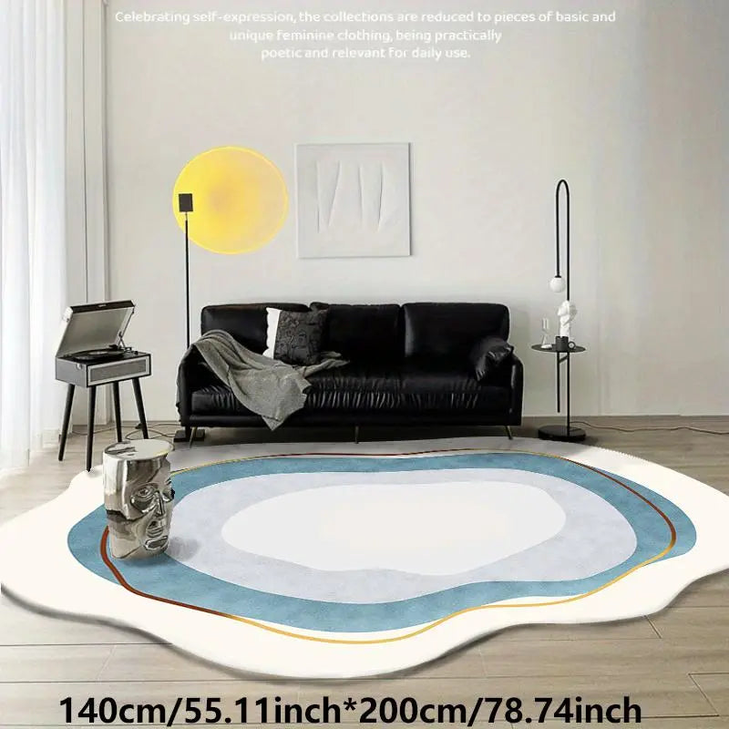 Irregular Shaped Living Room Rug, 1 Count Non-Slip Soft Floor Mat, Decorative Carpet for Home Living Room Bedroom, Room Decor, Home Decor, Unique Rugs, Modern Indoor Rug