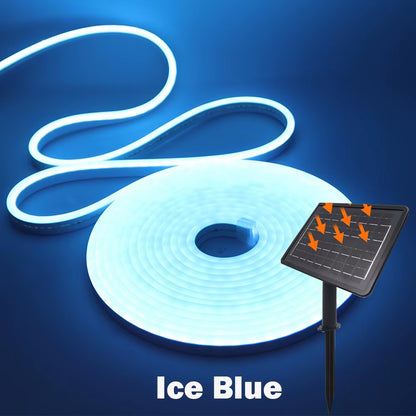 DC24V Solar LED Neon Strip Light Waterproof Warm White Blue Red Pink 6X12Mm 2835 120Leds/M Flexible Neon Rope Light Garden Decor