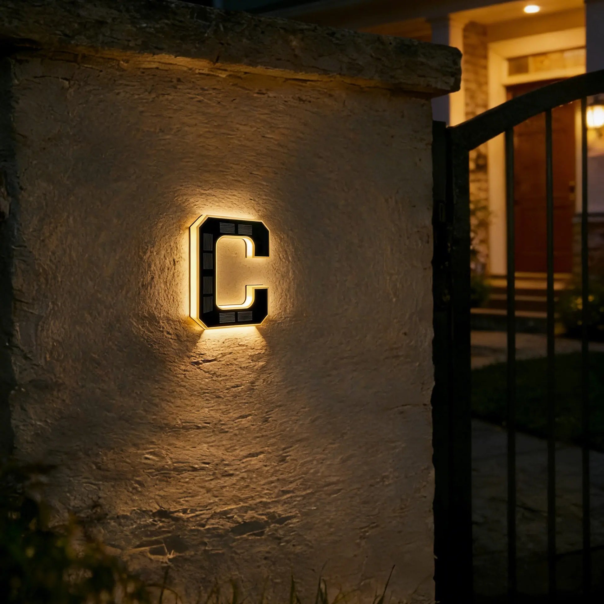 ISUNMEA 9 Inch Solar Lighted House Numbers for Outside, Light up Waterproof LED Address Numbers Signs for Houses, Large Personalized Illuminated Exterior Modern House Numbers Light