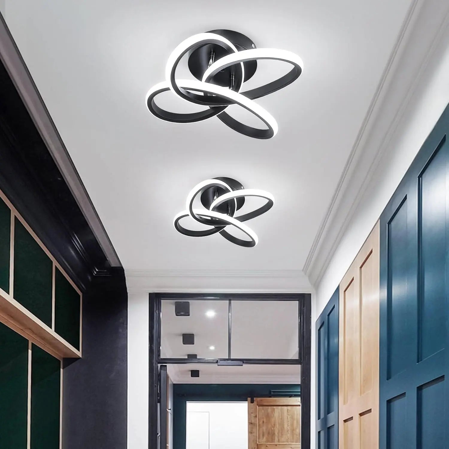 Modern LED Ceiling Light, 35Cm Spiral Embedded Fixture, Adjustable 3000K-6000K, Ideal for Bedroom, Living Room, Hallway