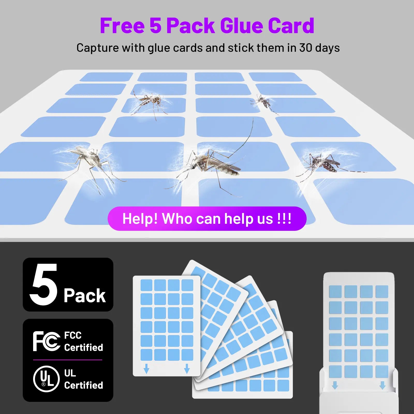 (1 Device + 5 Refills) PIMAG Fruit Fly Traps for Indoors, Flying Insert Trap and Gnat Traps for House Indoor, Plug in Light Flying Insect Trap, Gnat Killer Bug Zapper Indoor