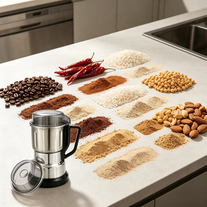 Multifunctional Electric Coffee and Spice Grinder - 300W Large Capacity with 2 Complimentary Knives, Ideal for Grinding Coffee Beans, Spices, Nuts, and Grains for Kitchen and Pantry Use