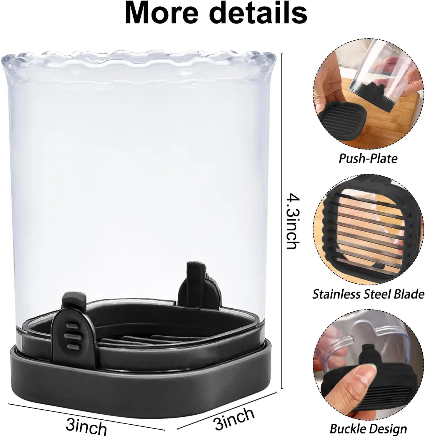 Professional Strawberry and Fruit Slicer with Pusher Plate, Detachable Design, Easy to Clean, Efficient Kitchen Tool, Black