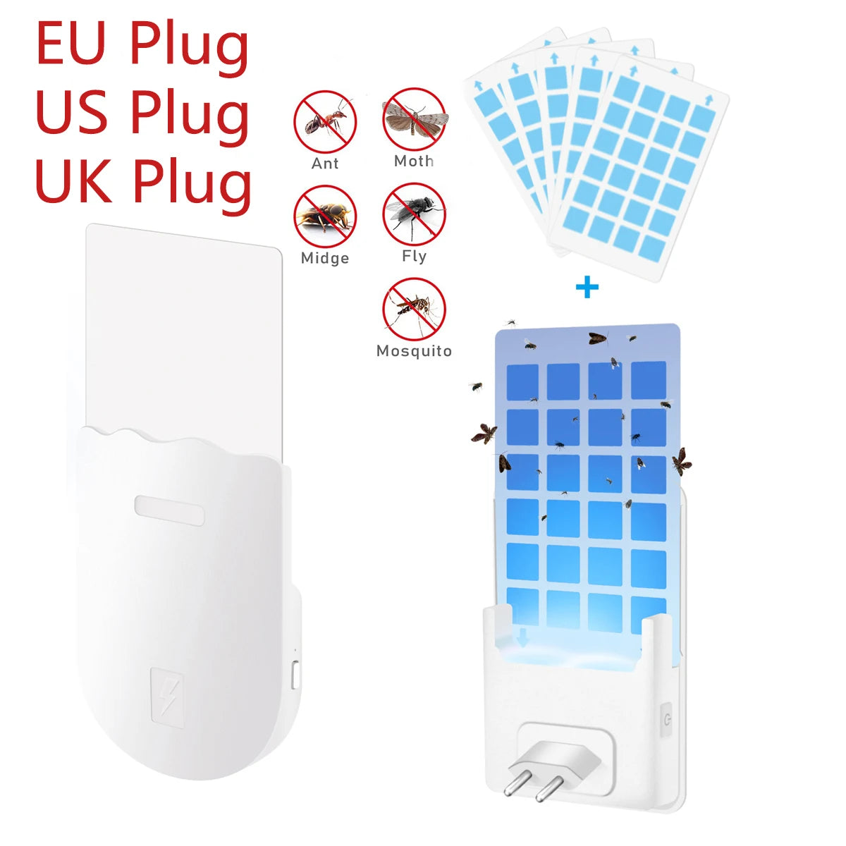 Adhesive Board Mosquito Killer Lamp, Indoor Non-Toxic Adhesive Trap, Multifunctional Flying Insect Trap with Small Night Light