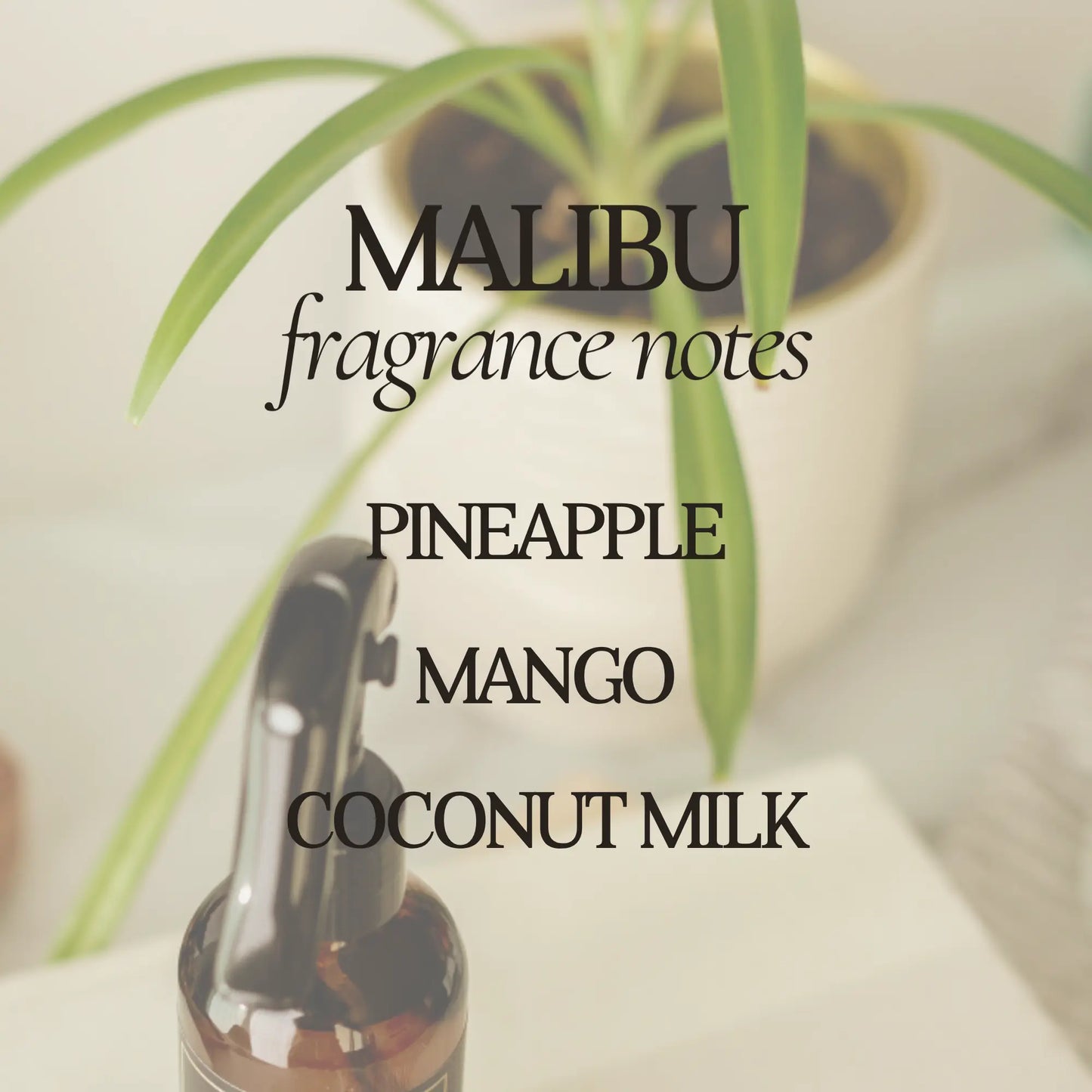 Malibu Room Spray - Coconut Mango Linen Spray - Tropical Beach Home Fragrance - Summer Air Freshener - 4 Oz Glass Bottle